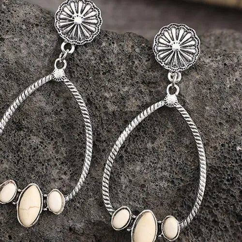 Outfit Enhancing Artificial Turquoise Teardrop Earrings