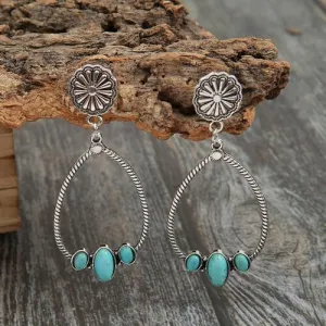 Outfit Enhancing Artificial Turquoise Teardrop Earrings