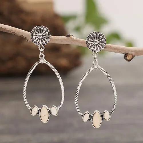 Outfit Enhancing Artificial Turquoise Teardrop Earrings