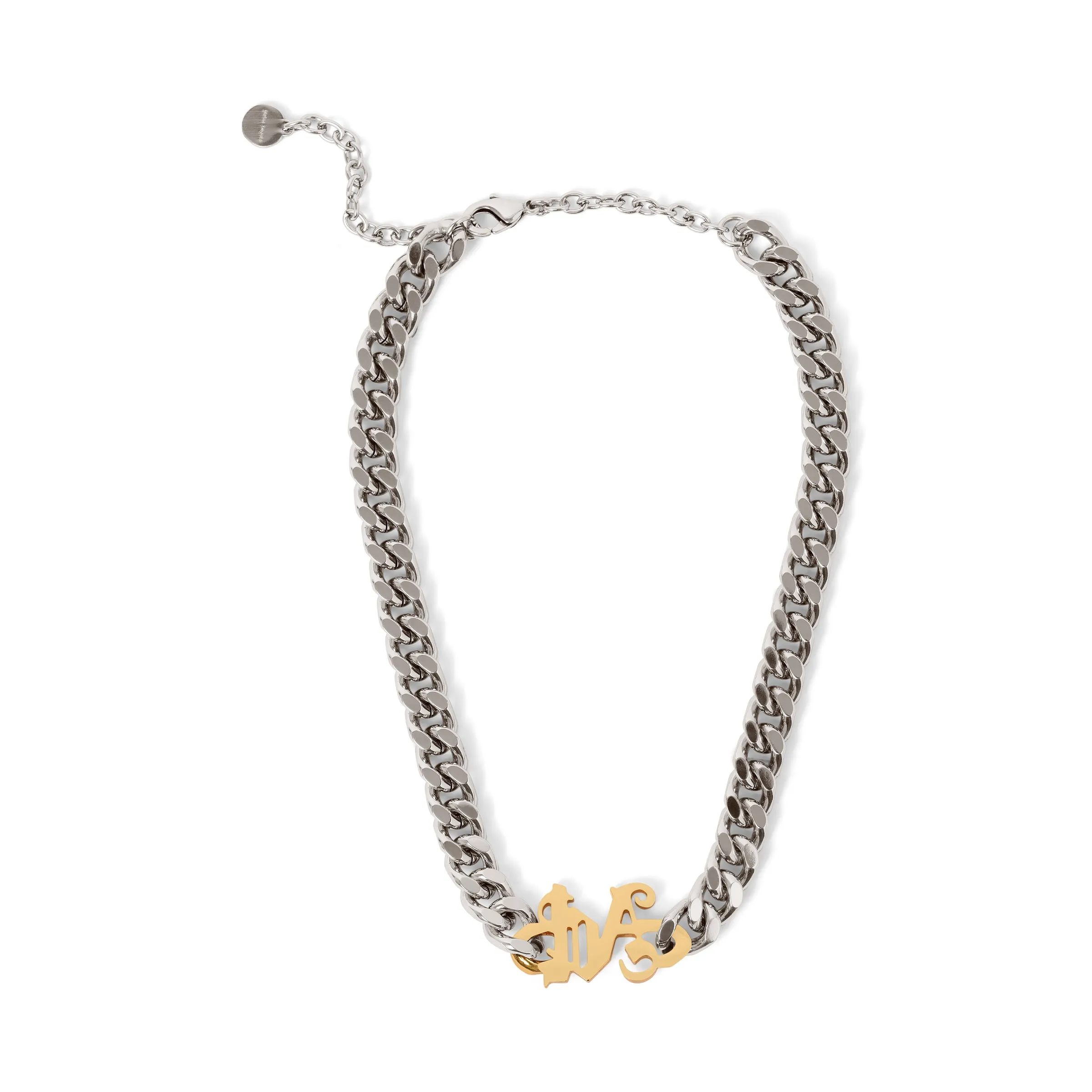 PA Monogram Chain Necklace in Silver/Gold