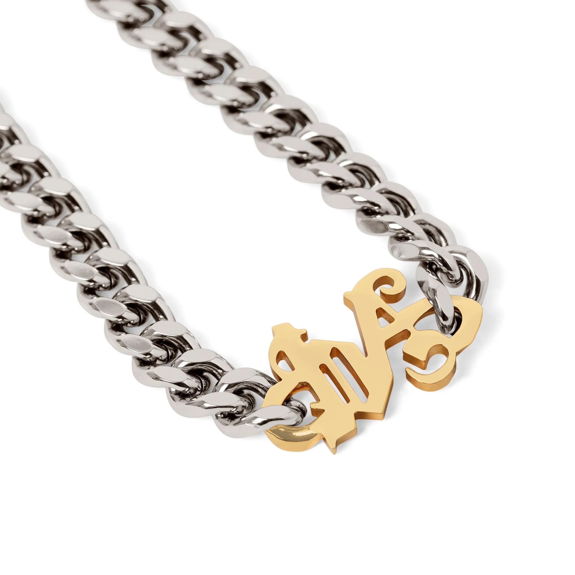 PA Monogram Chain Necklace in Silver/Gold