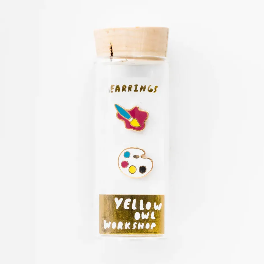 Paint Brush & Palette Earrings