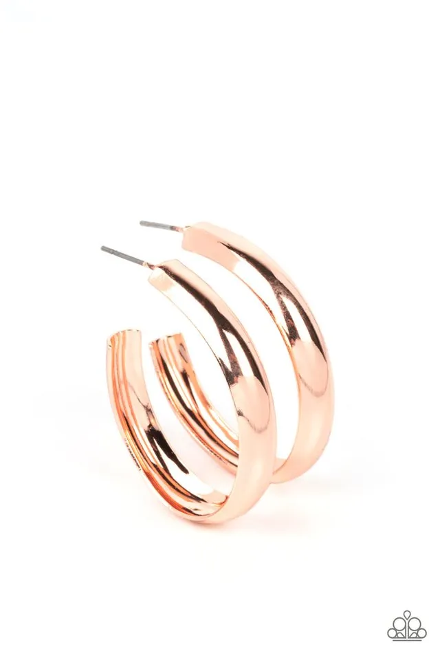 Paparazzi Earring ~ Champion Curves - Gold