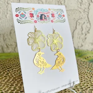 Paradise Flight Brass Earrings