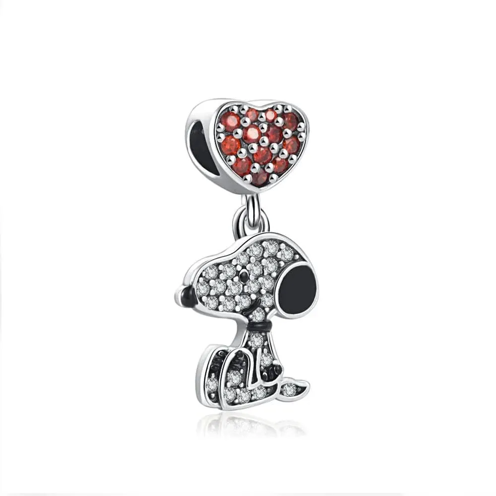 Peanuts Snoopy Heart Dangle Charm
