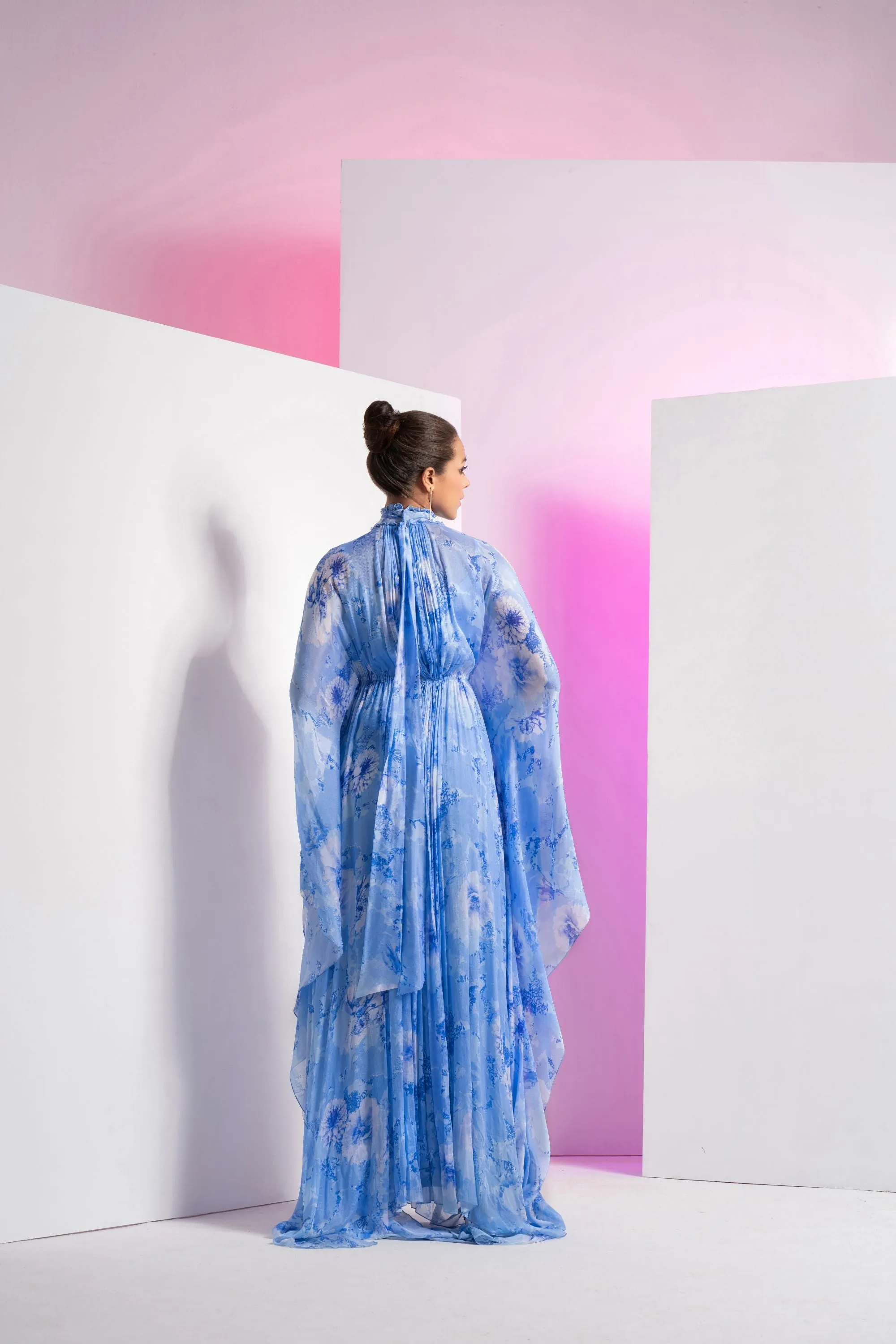 Pearl Blue Embroidered Kaftan