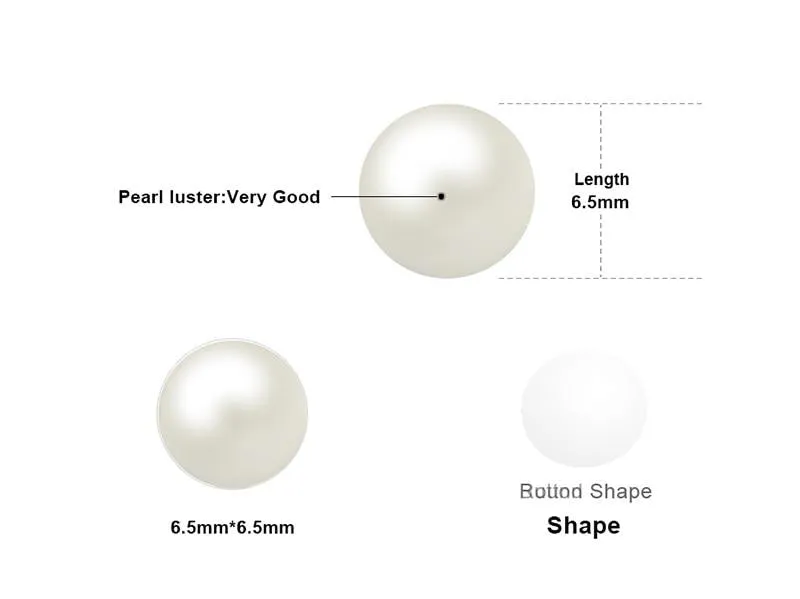 Pearl Button Ball Stud Earrings 925 Sterling Silver
