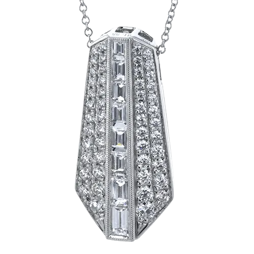 Pendant Necklace in 18k Gold with Diamonds MP2380 WHITE 18K X WHITE