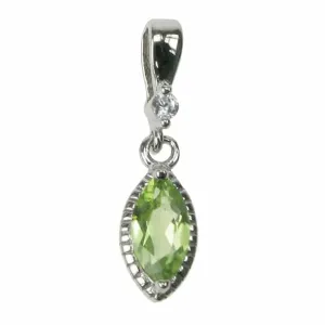 Peridot Marquise Solid 925 Sterling Silver Pendant