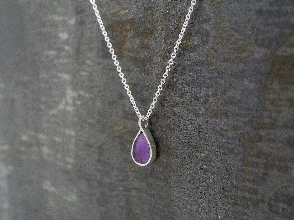 Petite Amethyst Teardrop Necklace