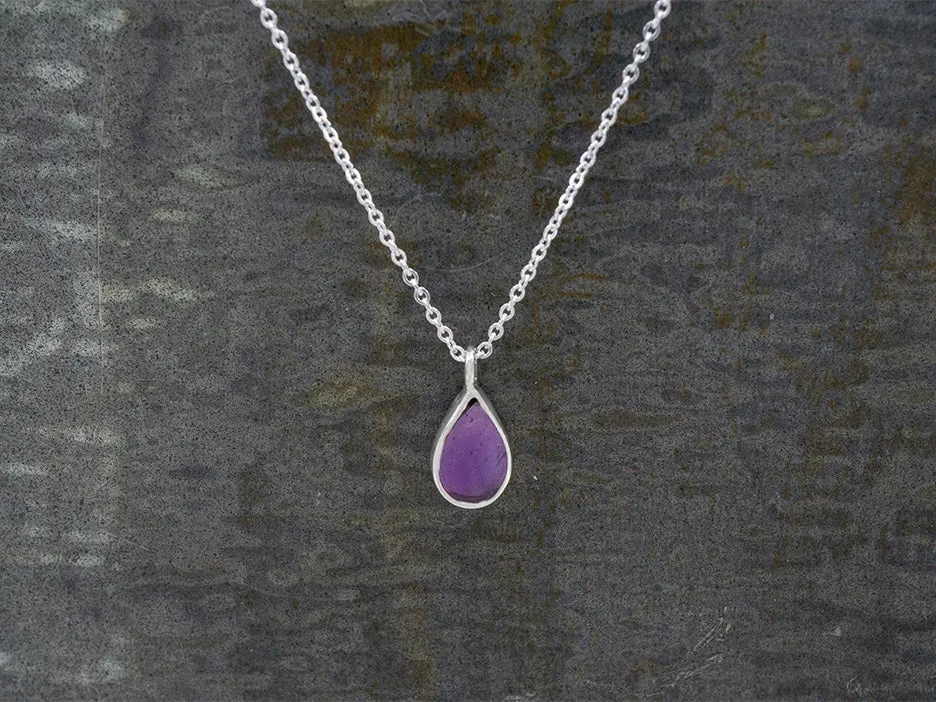 Petite Amethyst Teardrop Necklace