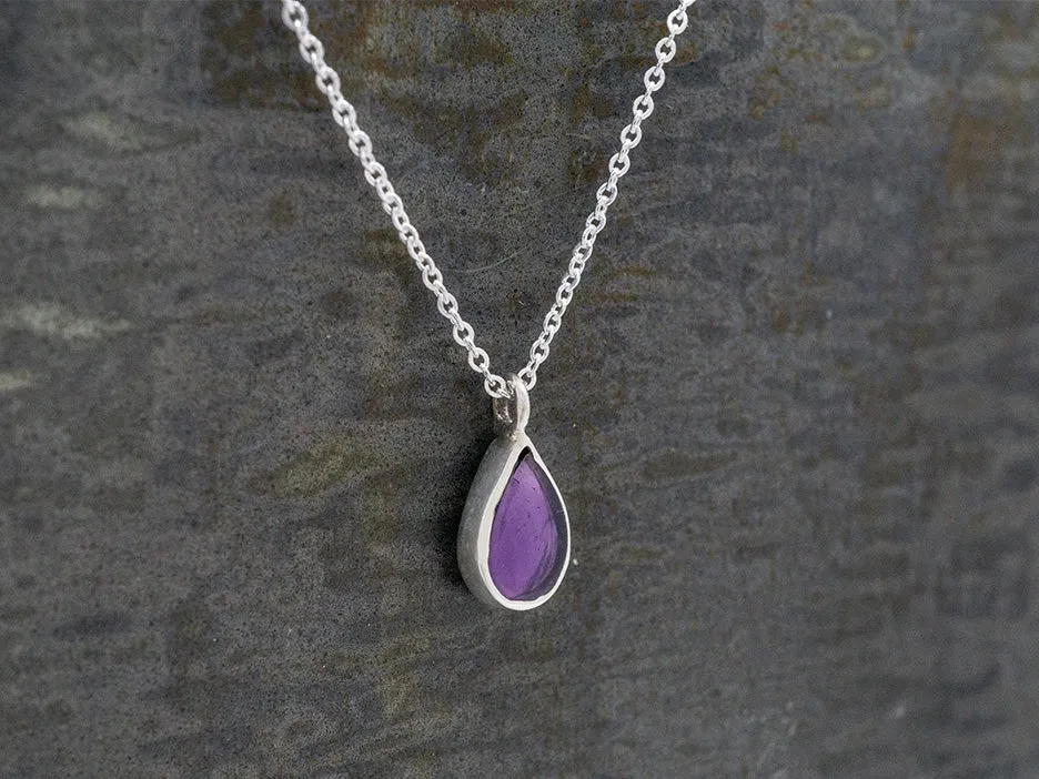 Petite Amethyst Teardrop Necklace
