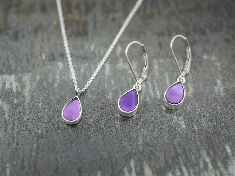 Petite Amethyst Teardrop Necklace