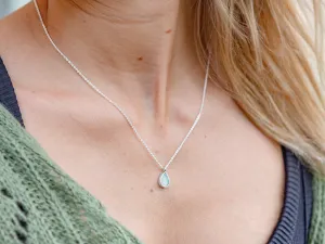 Petite Chalcedony Teardrop Necklace