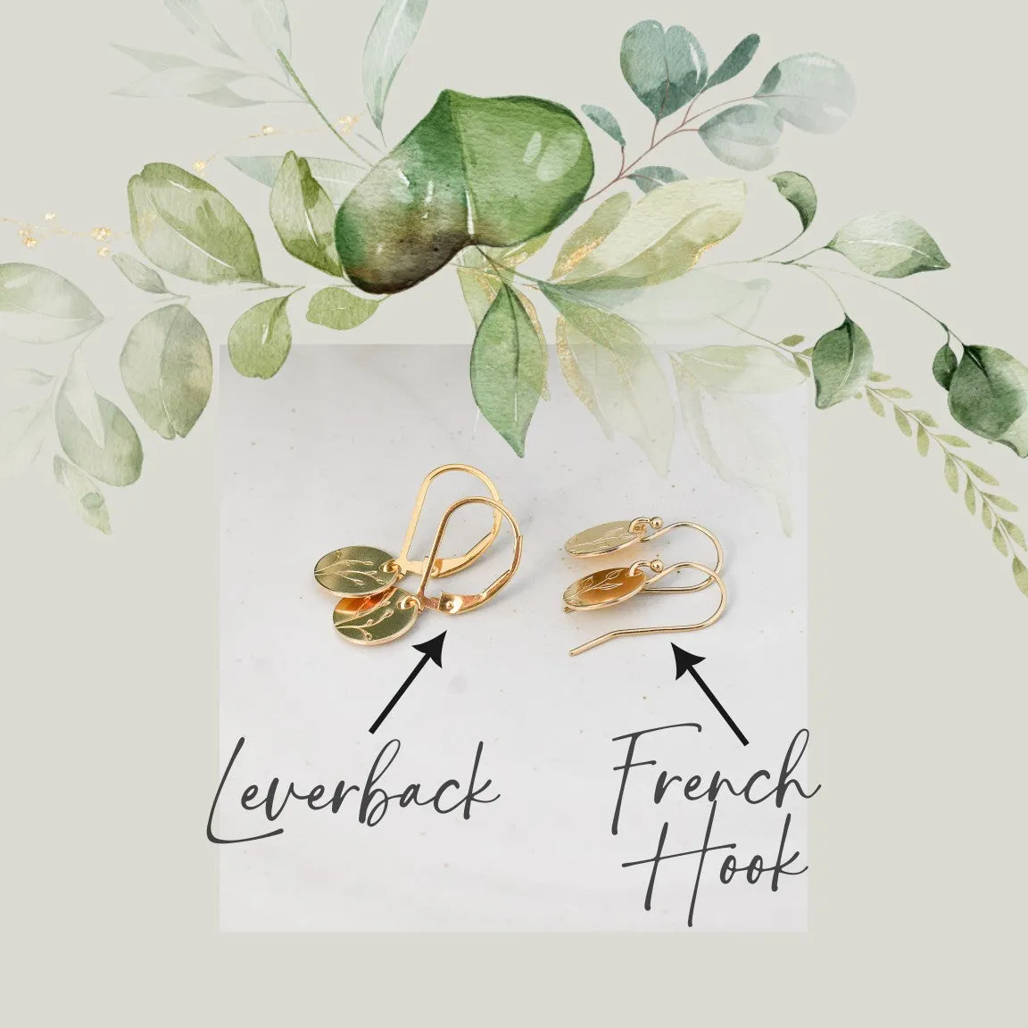 Petite Leaves Earrings - Gold or Silver