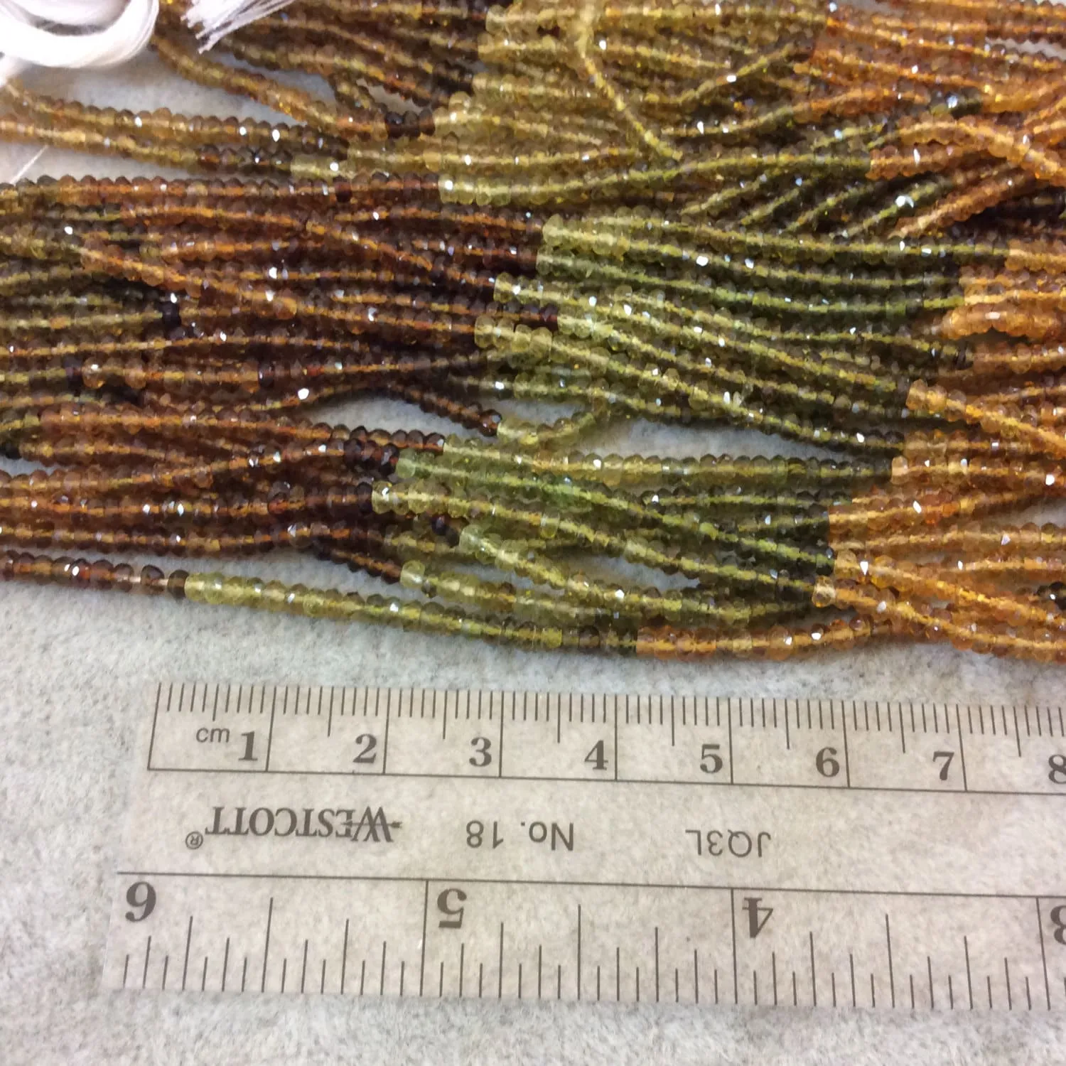Petro Tourmaline Beads - High-Quality 3mm Hand-Cut Micro-Faceted Multicolor Tourmaline Rondelles