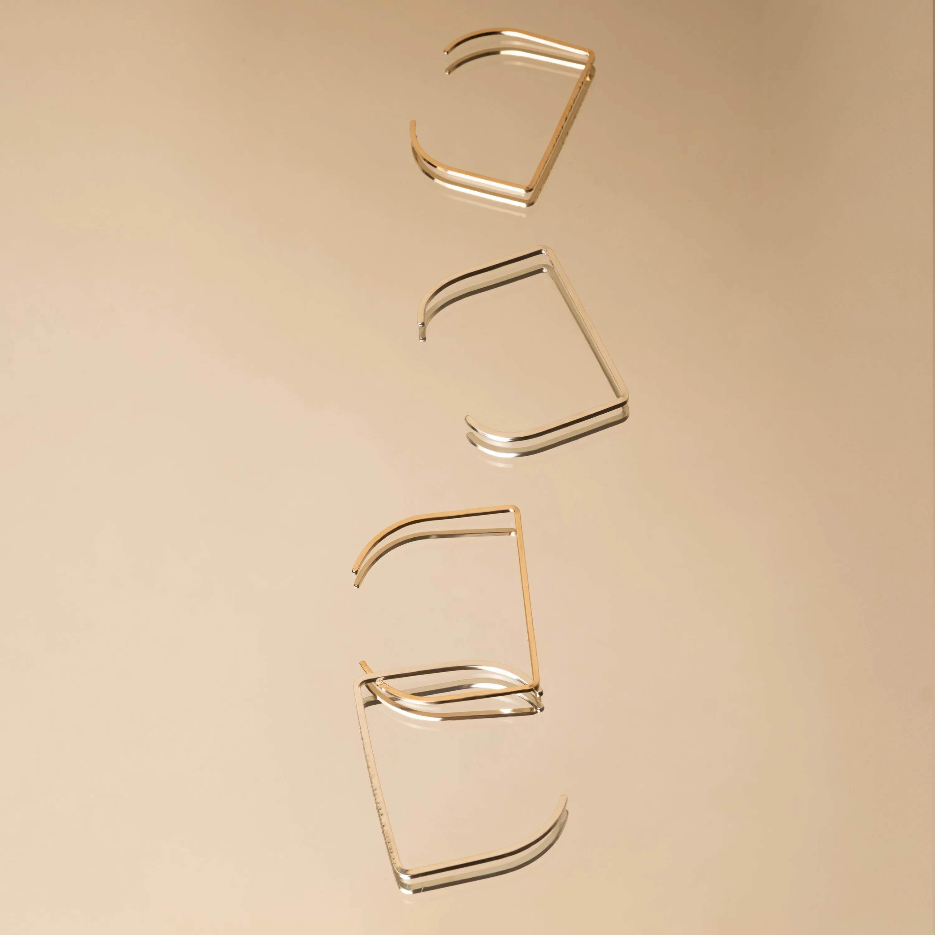 Pi Squared Hammered Bracelet - vermeil 18 karat