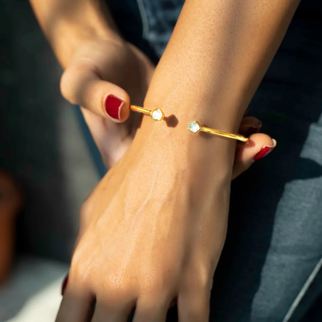 Polki twin Bracelet - Gold Plated 925 Silver