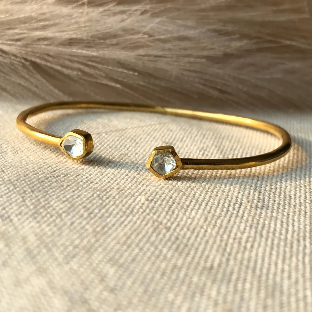 Polki twin Bracelet - Gold Plated 925 Silver