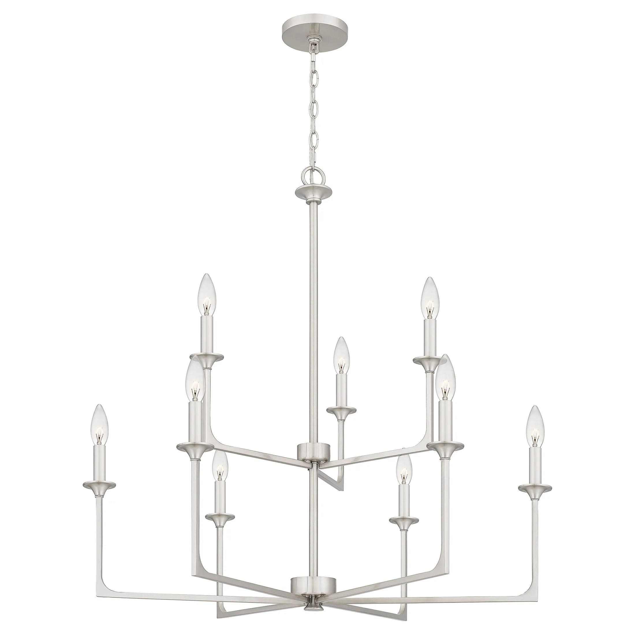Prescott - Chandelier 9 lights brushed nickel - PRC5232BN