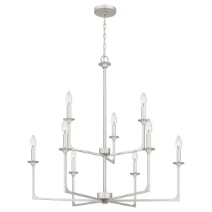 Prescott - Chandelier 9 lights brushed nickel - PRC5232BN