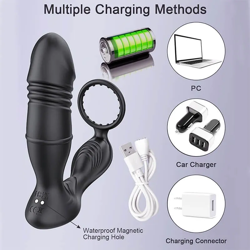 Prostate Massager with Vibrating Cock Rings