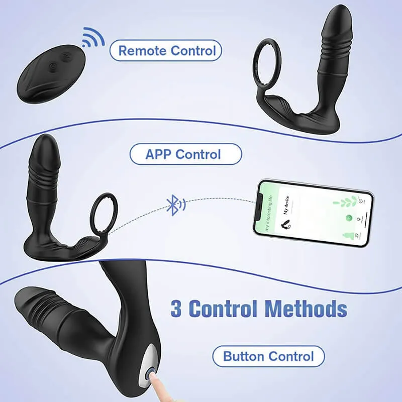 Prostate Massager with Vibrating Cock Rings