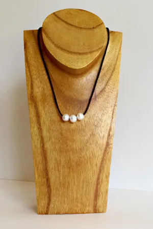 "Triple Scoop" Sliding Freshwater Pearl Necklace