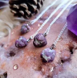 Raw Chunky Ruby Simple Pendants