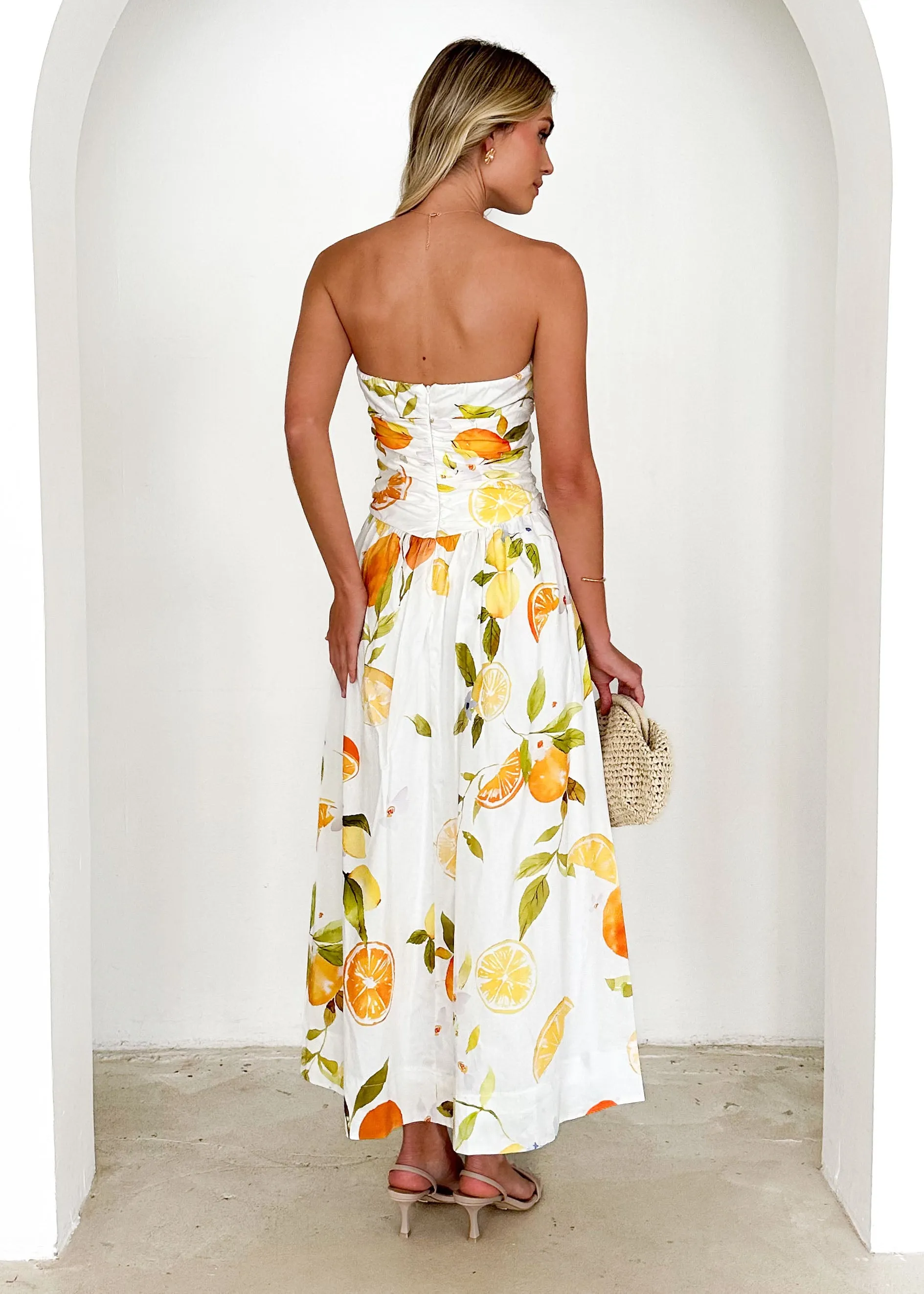 Rena Strapless Maxi Dress - Limoncello