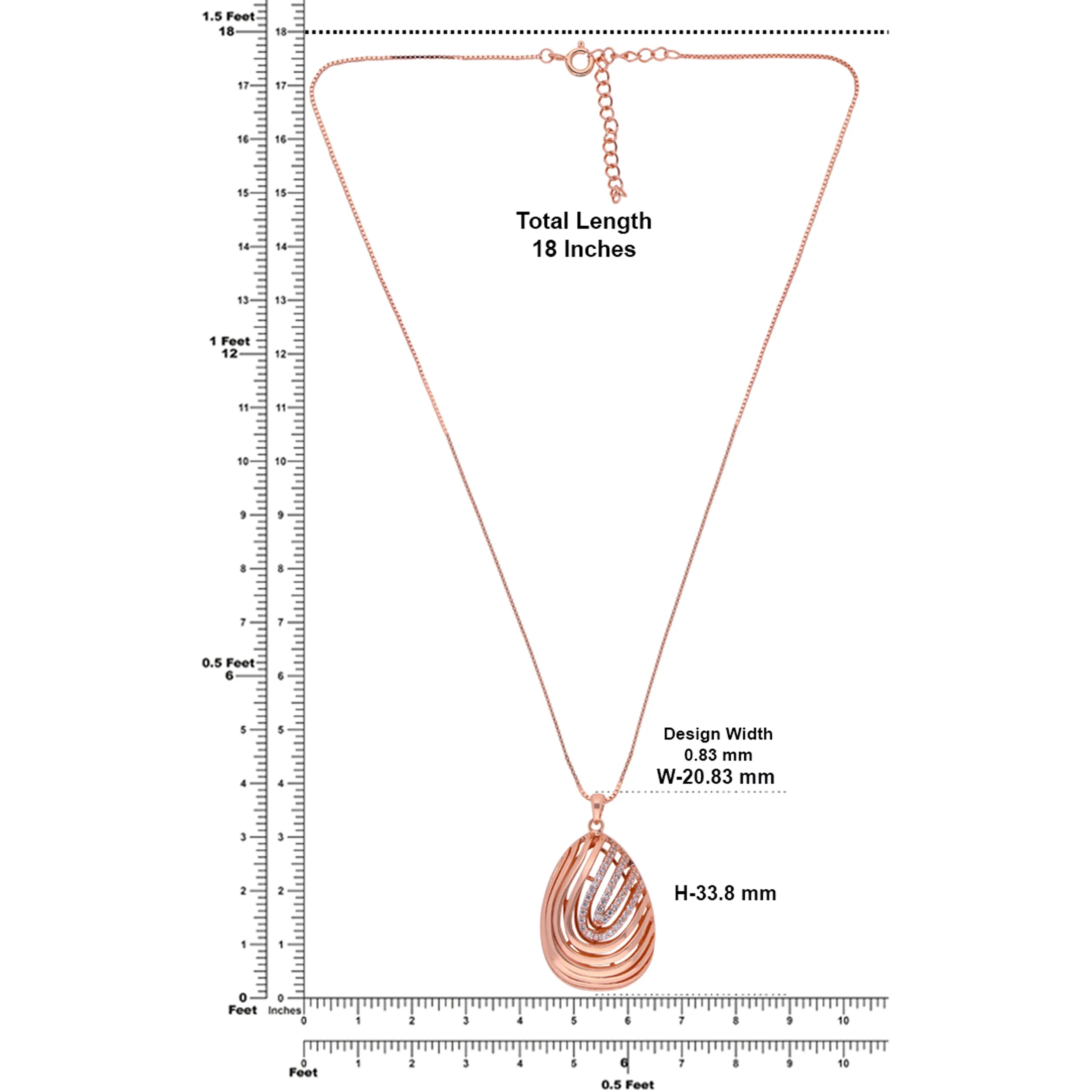 Rose Gold Zircon Pendant | SKU : 0003403112