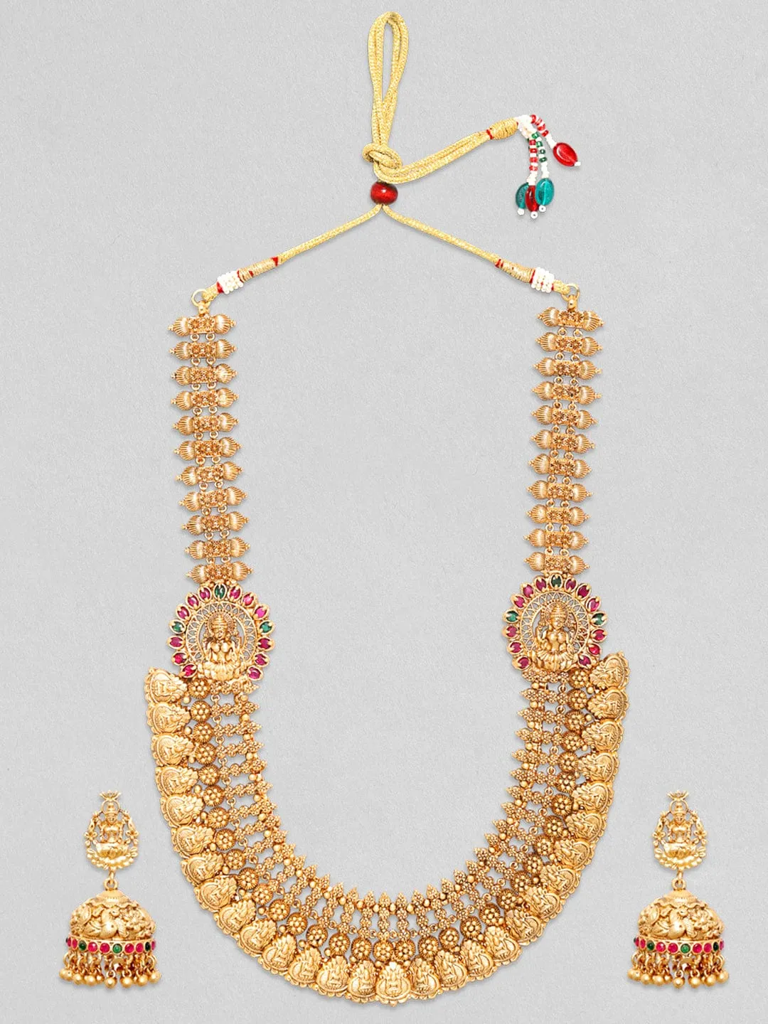 Rubans 22k Gold Plated Temple Jewellery Set