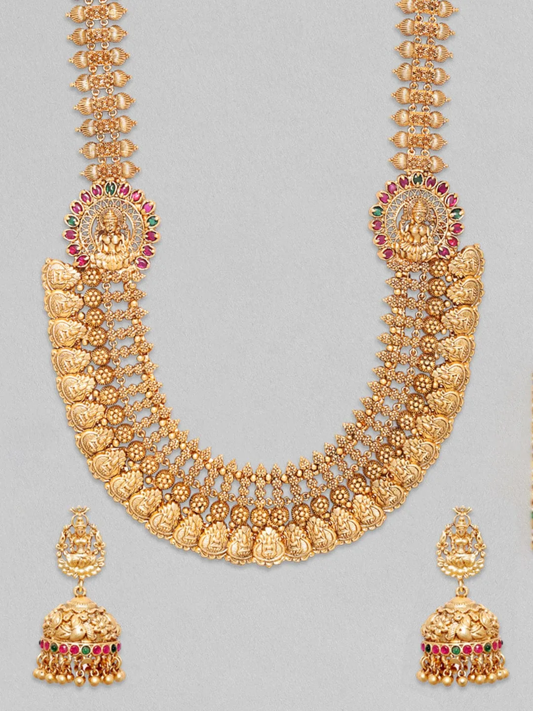 Rubans 22k Gold Plated Temple Jewellery Set