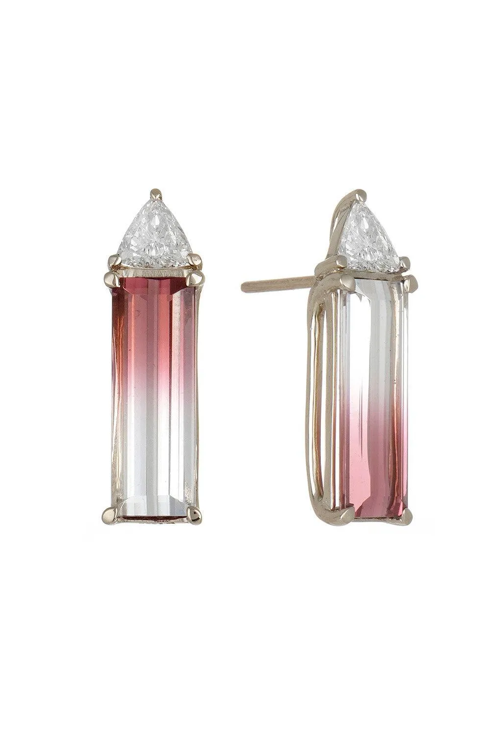 Rubellite Diamond Earrings