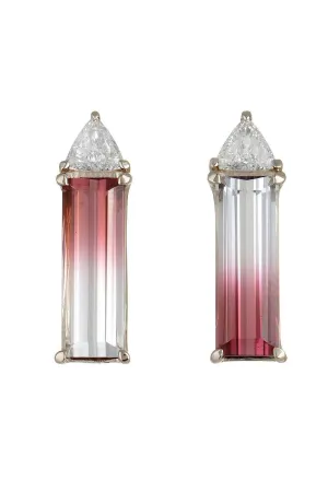 Rubellite Diamond Earrings