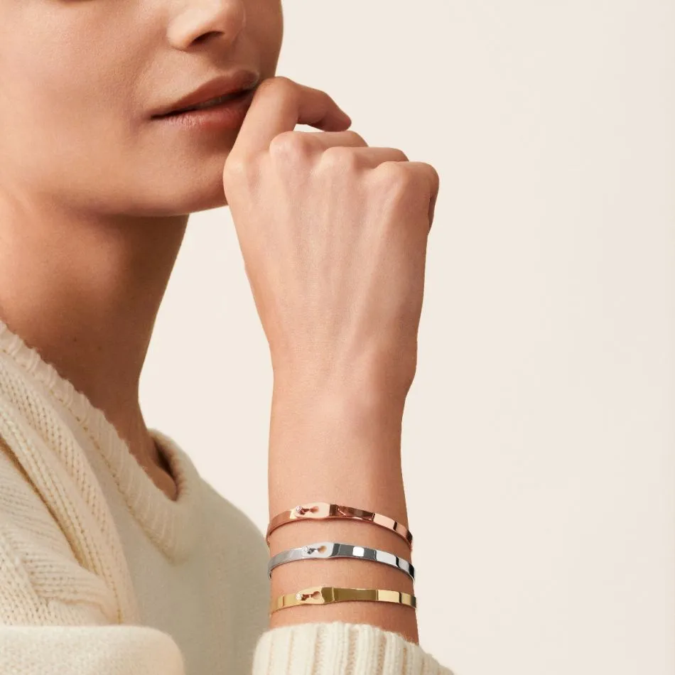 Serrure Jonc Yellow Gold and Diamond Bracelet Large