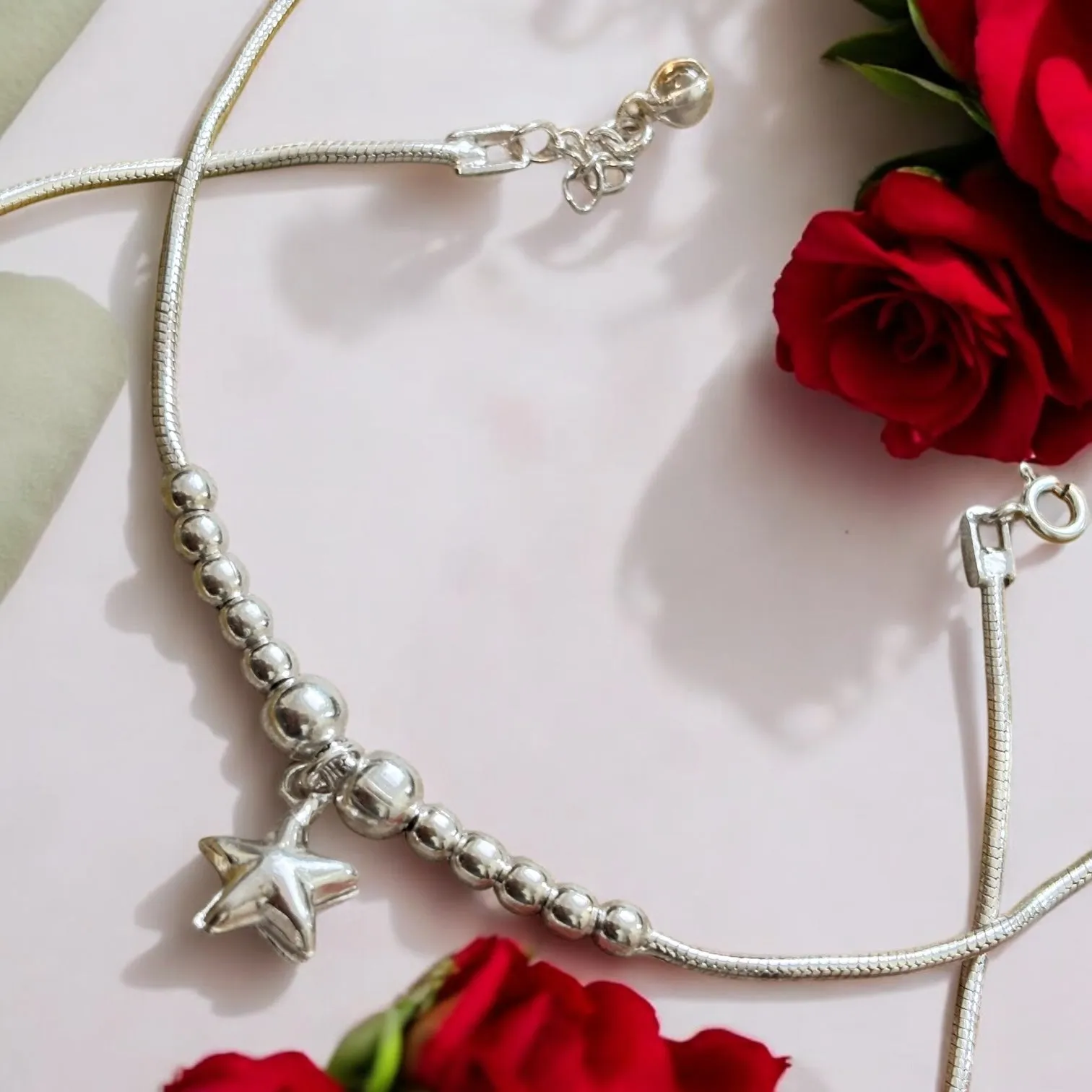 Silver anklets with Star charm