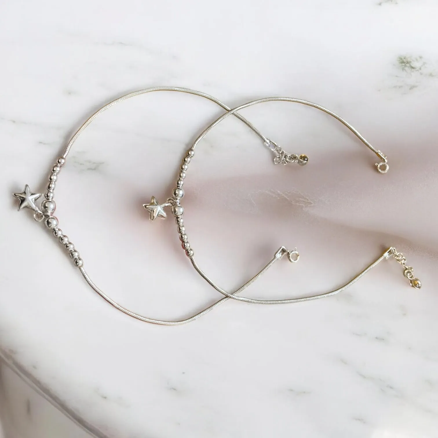 Silver anklets with Star charm