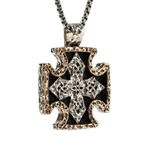 Silver Biker Cross Pendant Large | Keith Jack