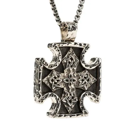 Silver Biker Cross Pendant Large | Keith Jack