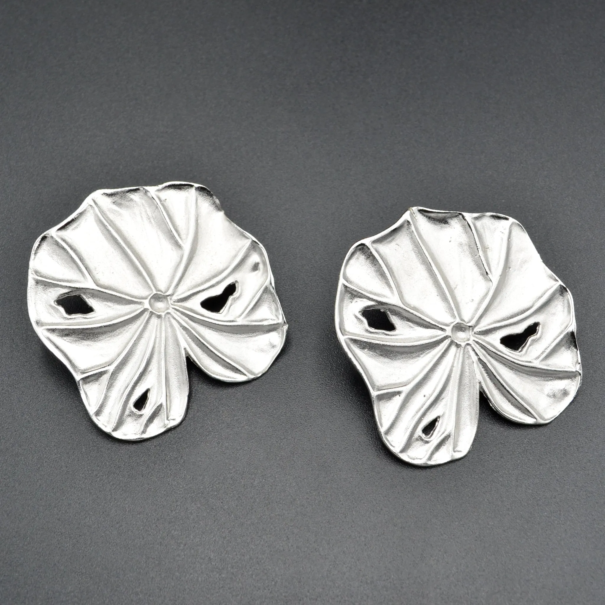 Silver Lily Pad Earrings