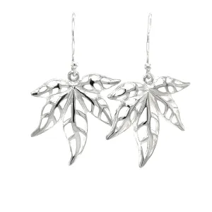 Silver Maple Leaves Dangle Earrings