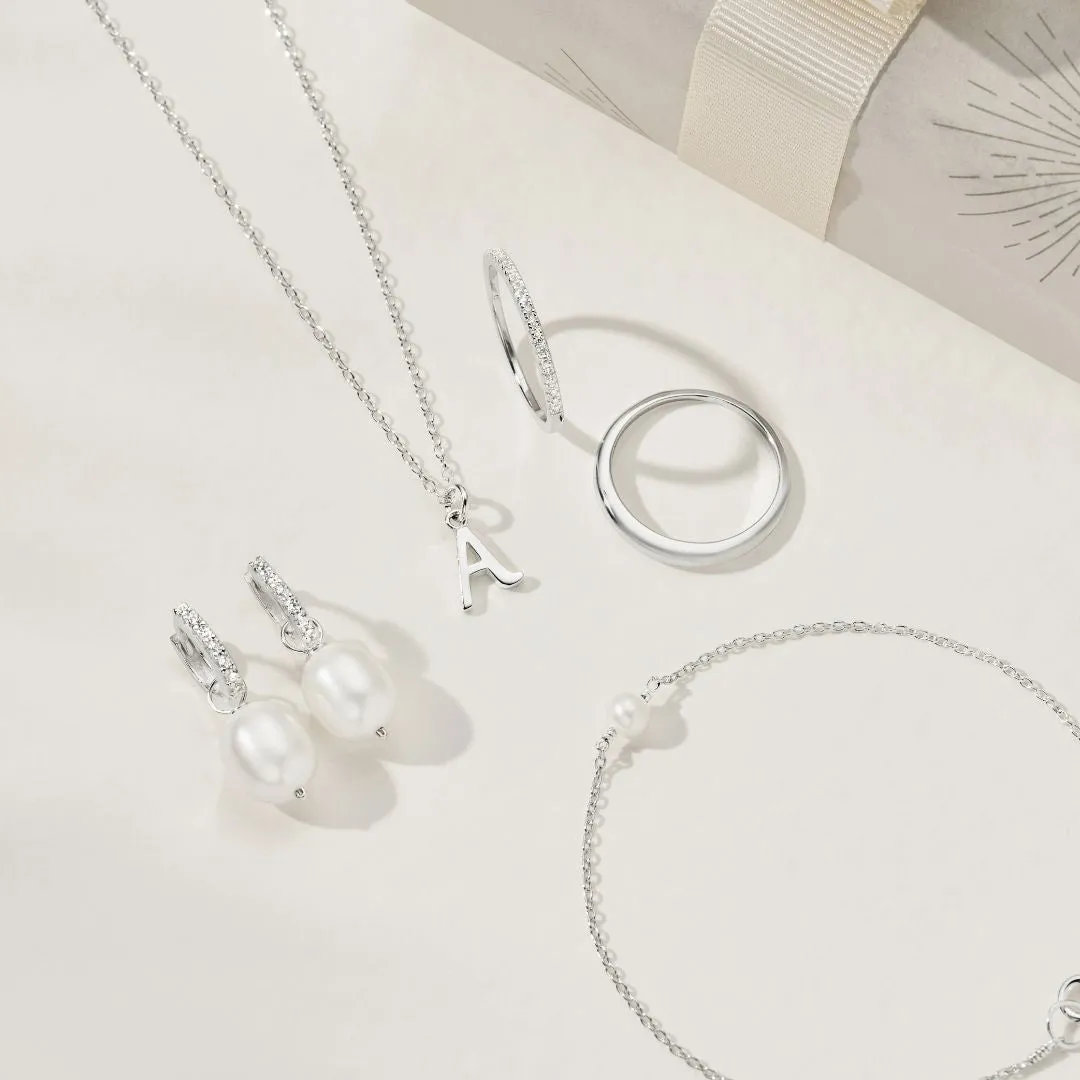 Silver Single Pearl Bracelet