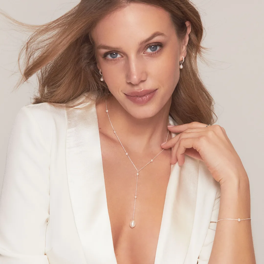 Silver Single Pearl Bracelet