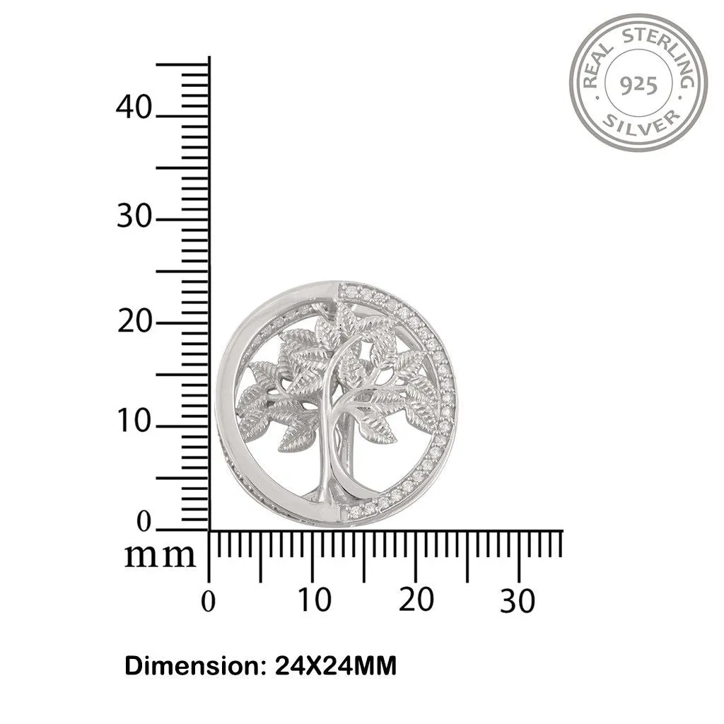 Silver Tree Circle Pendant