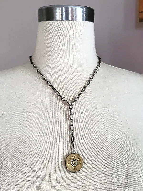 Simple 12 Gauge Shotshell "Y" Style Necklace