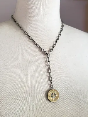 Simple 12 Gauge Shotshell "Y" Style Necklace