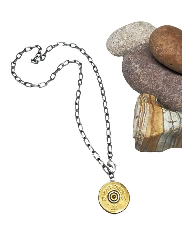 Simple 12 Gauge Shotshell "Y" Style Necklace