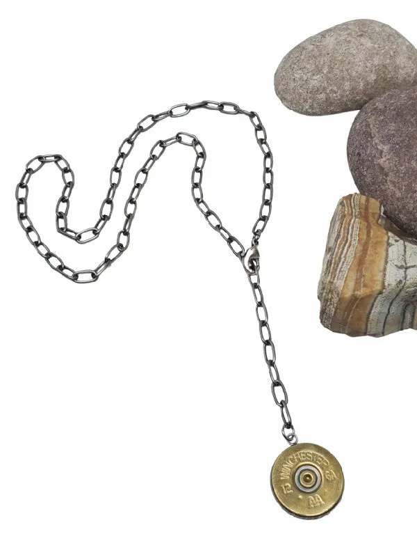 Simple 12 Gauge Shotshell "Y" Style Necklace