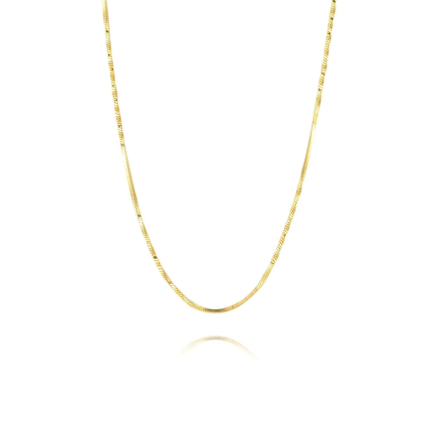 Simple 925 Silver Gold Plated Chain Necklace